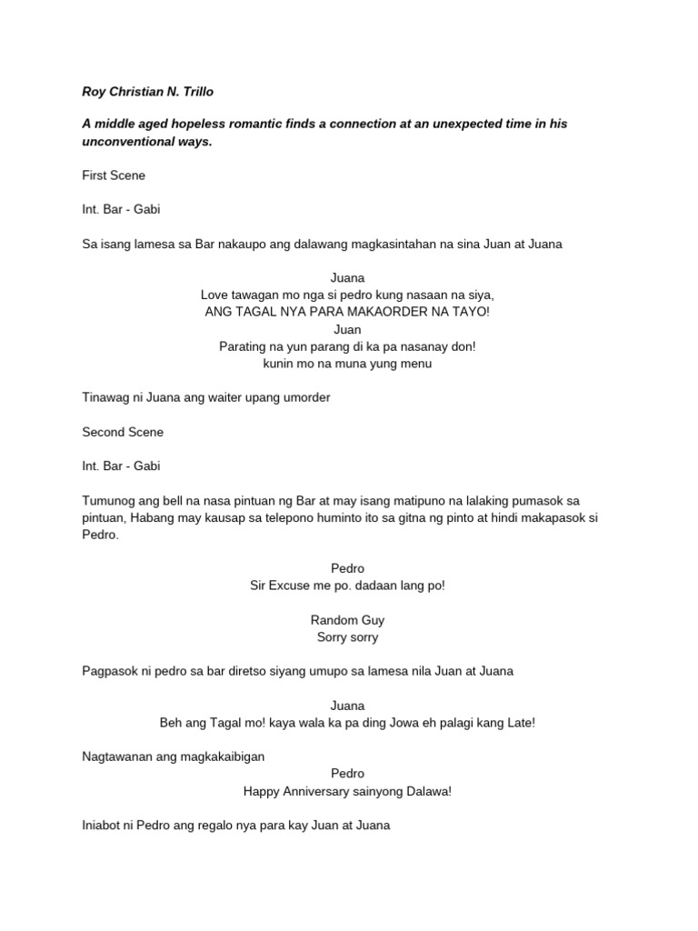 Logline and Script Roy Christian N. Trillo | PDF