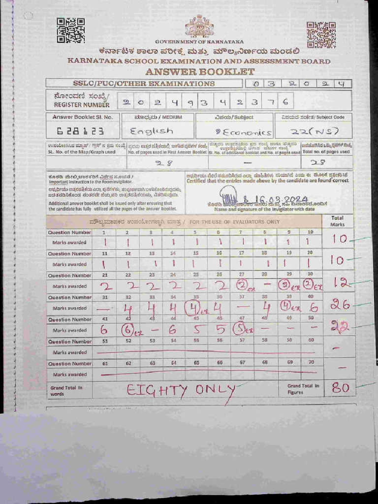 English 12 Board Answer Sheet | PDF