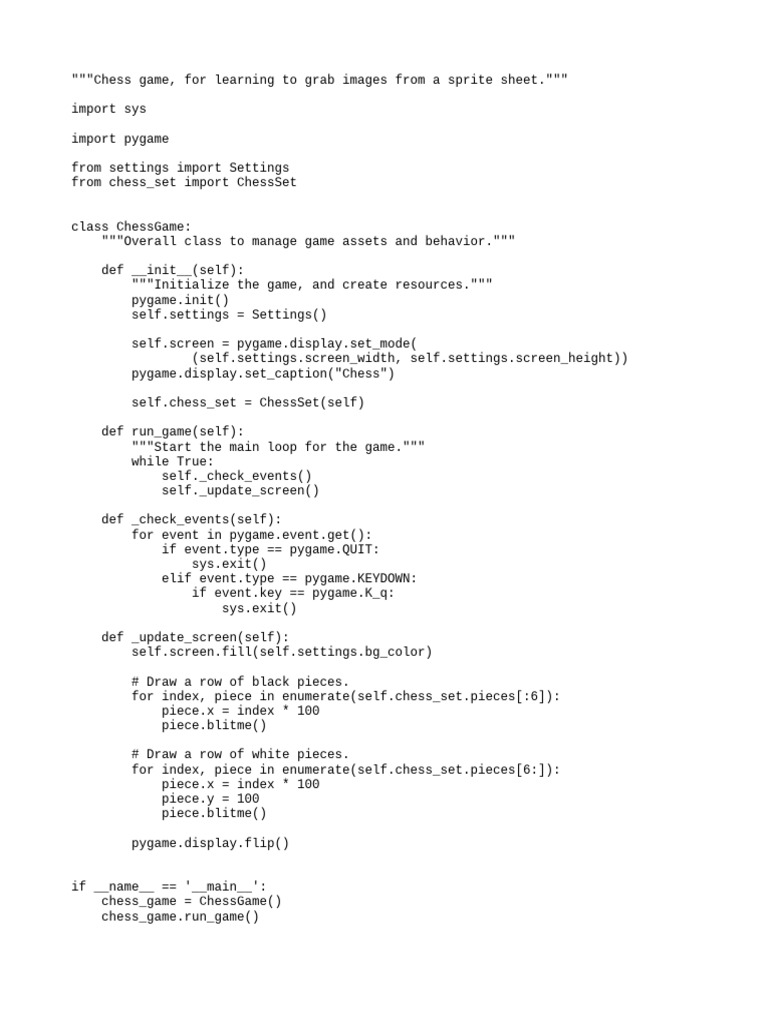 Chess Game with Sprite Sheet Images | PDF