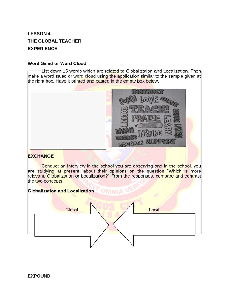 Global Teacher Skills: Lesson 4 Insights | PDF | Teachers | Learning