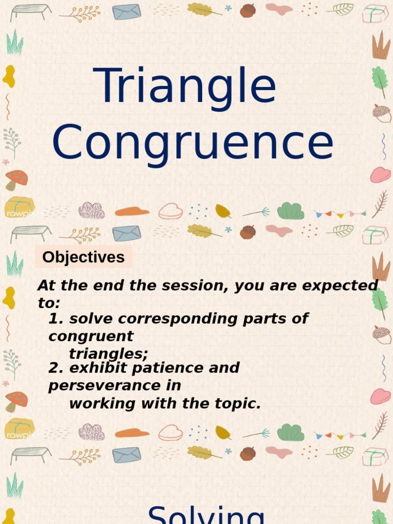 Solving Corresponding Parts of Congruent Triangle | PDF | Euclidean ...