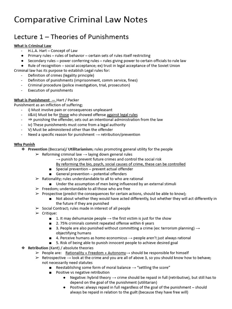 Comparative Crim Law Exam | PDF | Crimes | Crime & Violence