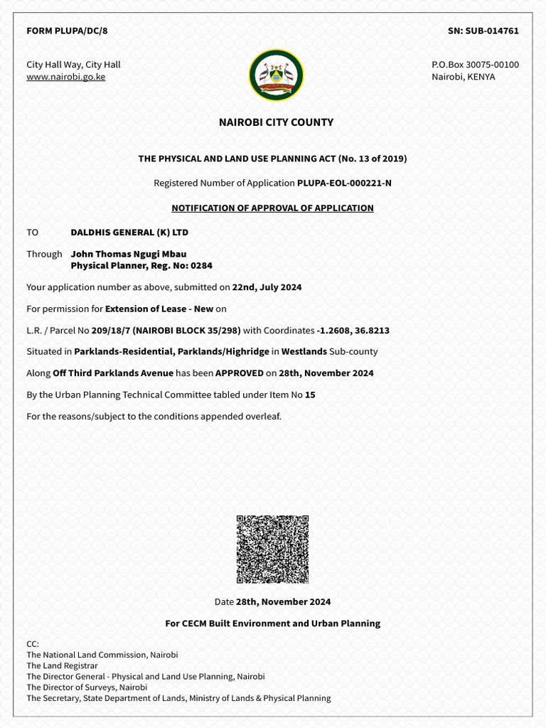 Approval Notification for PLUPA Application | PDF