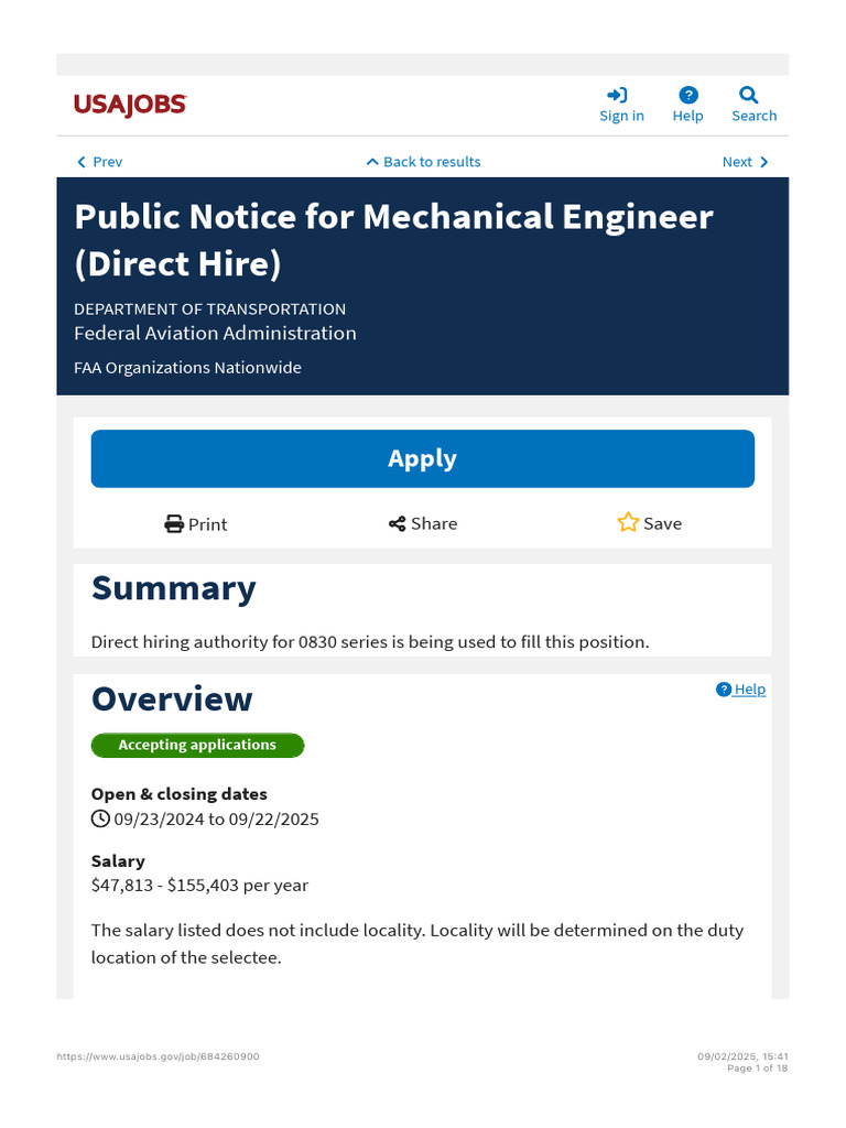 FAA Mechanical Engineer Job Opening | PDF | Engineering | Curriculum