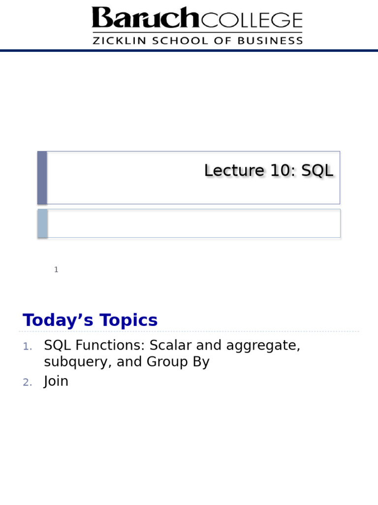 SQL Functions and Data Retrieval Techniques | PDF | Data Management ...