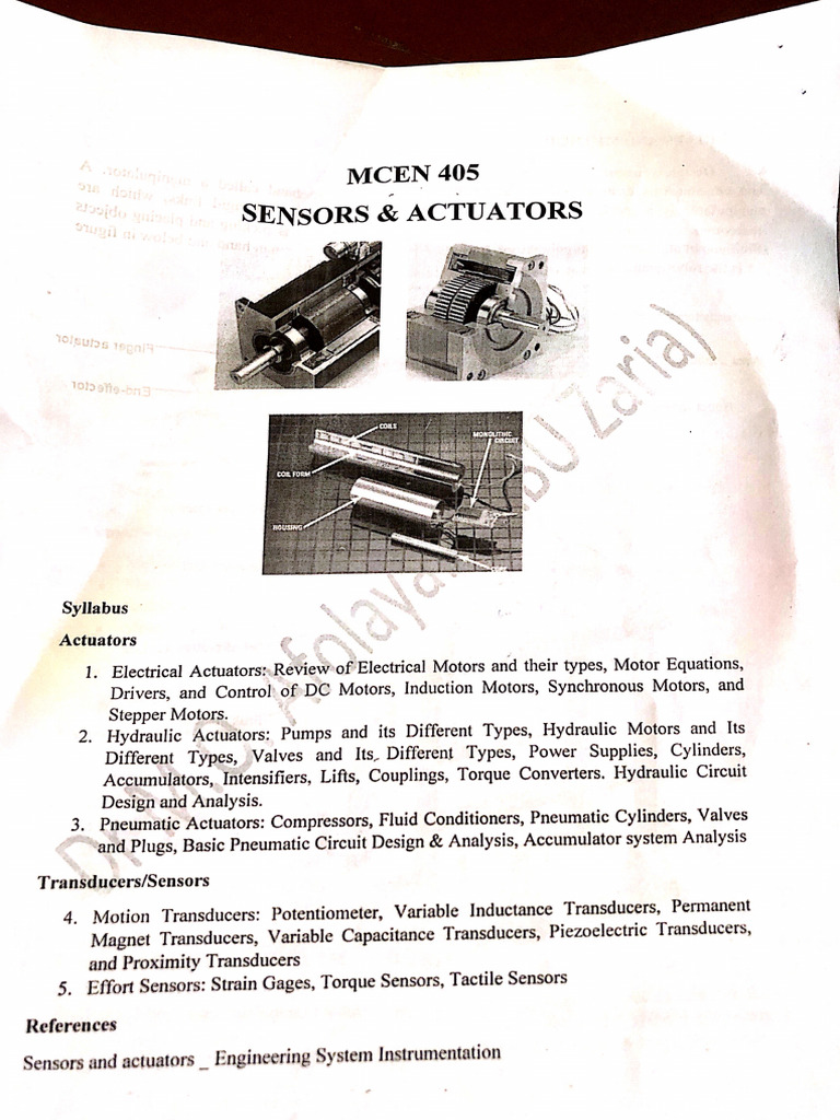 Sensors and Actuators 1 | PDF