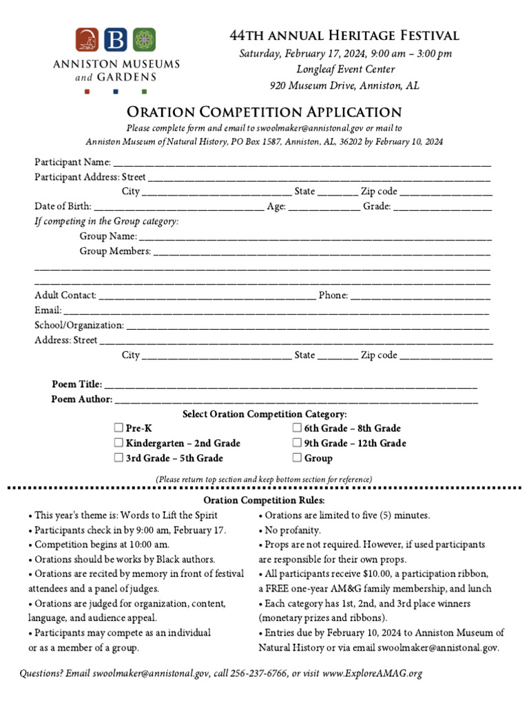 Oration-Competition-Application-2024 | PDF