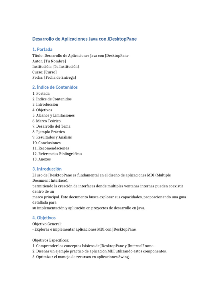 Aplicaciones MDI en Java con JDesktopPane | PDF | Java (lenguaje de ...