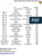 2012 Softball Schedule