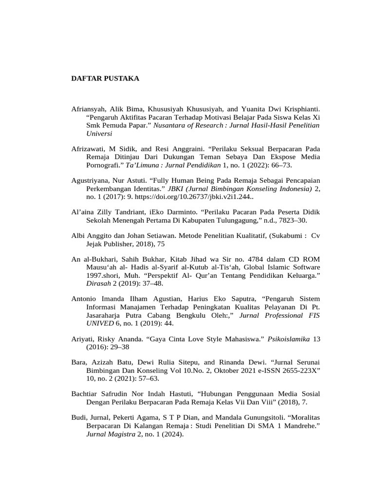 Pengaruh Pacaran Terhadap Remaja | PDF