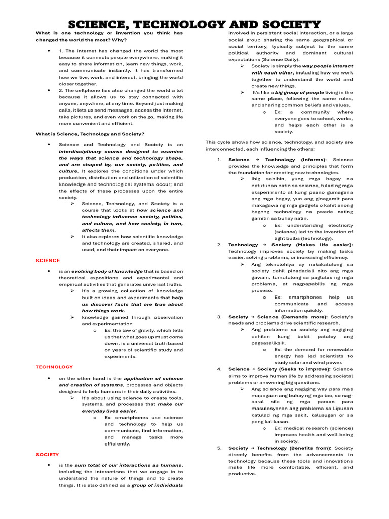 Impact of Science and Technology on Society | PDF | Science | Anno Domini