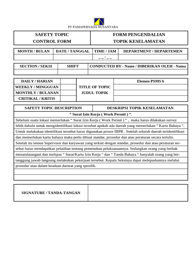 Safety Topic A071 | PDF