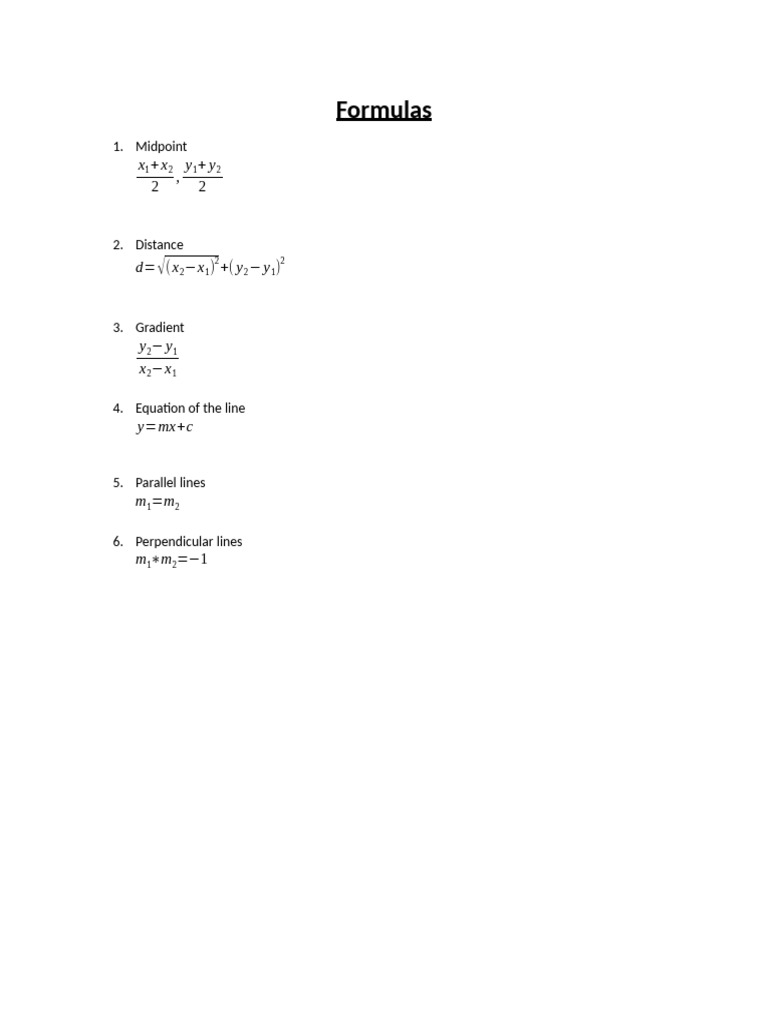 Formulas - Lines | PDF