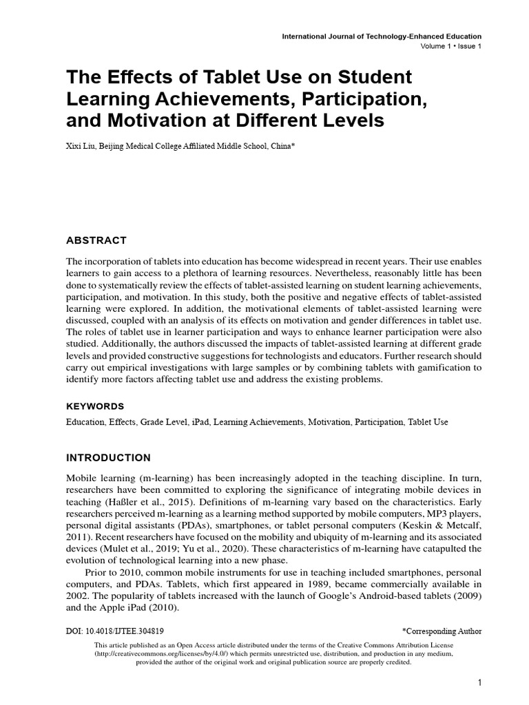 Effects of Tablets on Student Learning | PDF | Learning | Tablet Computer