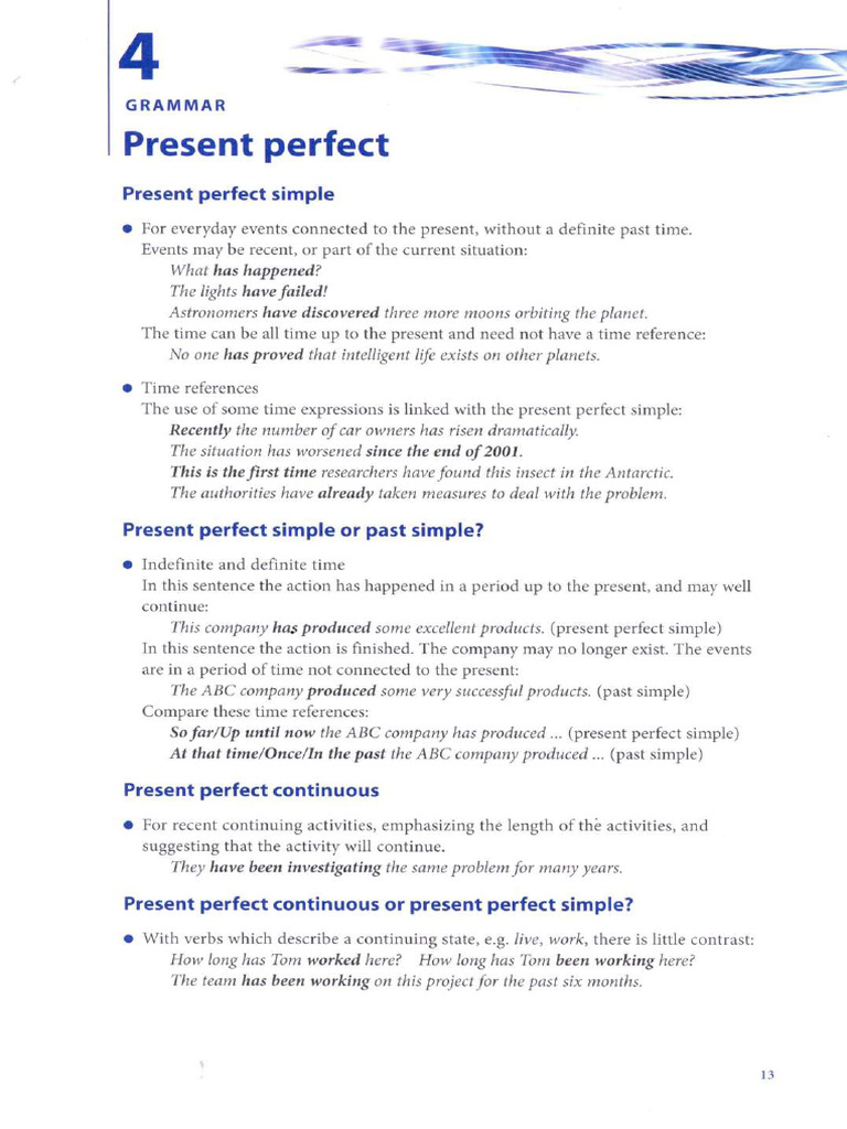 Present Perfect | PDF