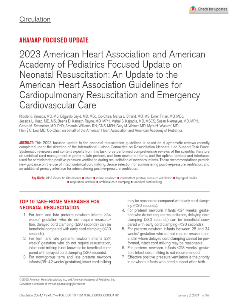 Yamada Et Al 2023 2023 American Heart Association and American Academy ...
