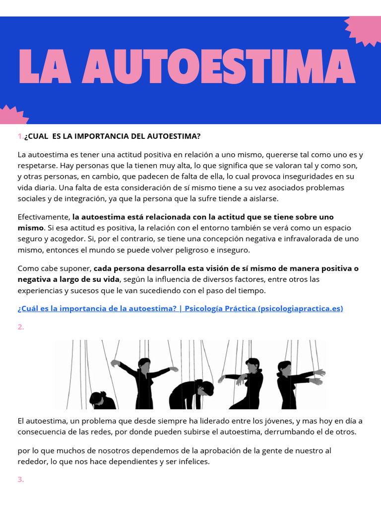 Importancia de la Autoestima | PDF | Autoestima | Amor