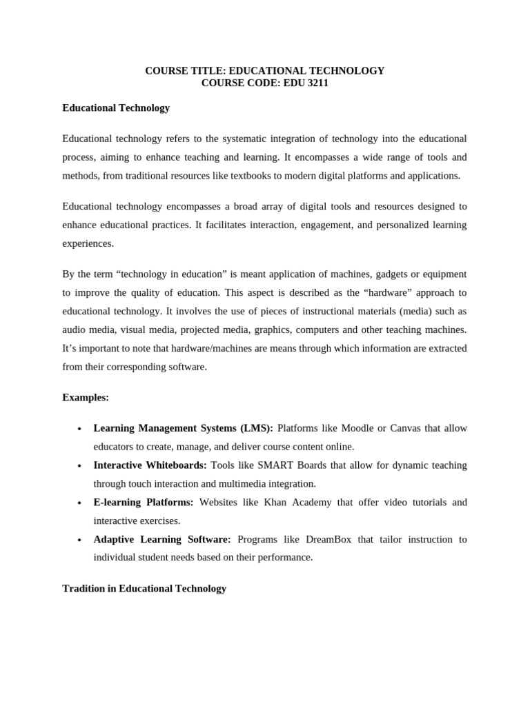 Updated Edu 3211 Educational Technology | PDF | Educational Technology ...