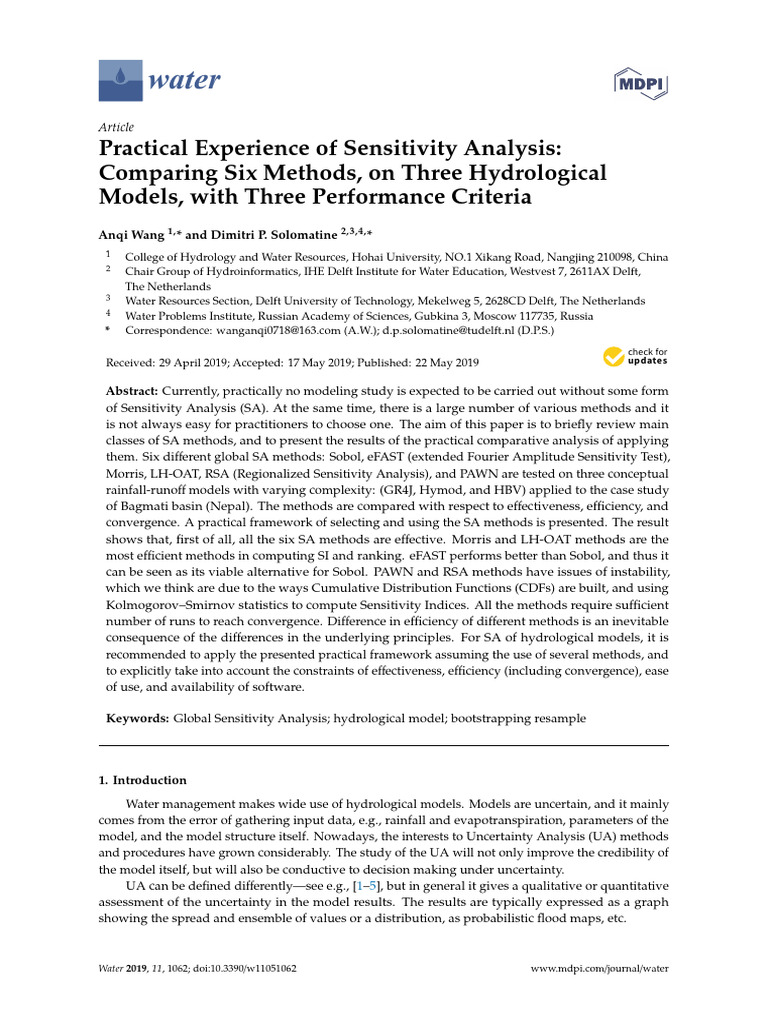 Comparing Six Sensitivity Analysis Methods | PDF | Sensitivity Analysis ...