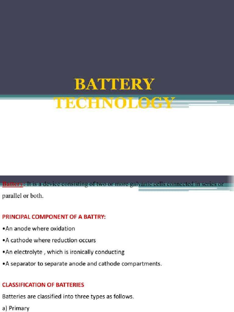 Battery Technology | PDF