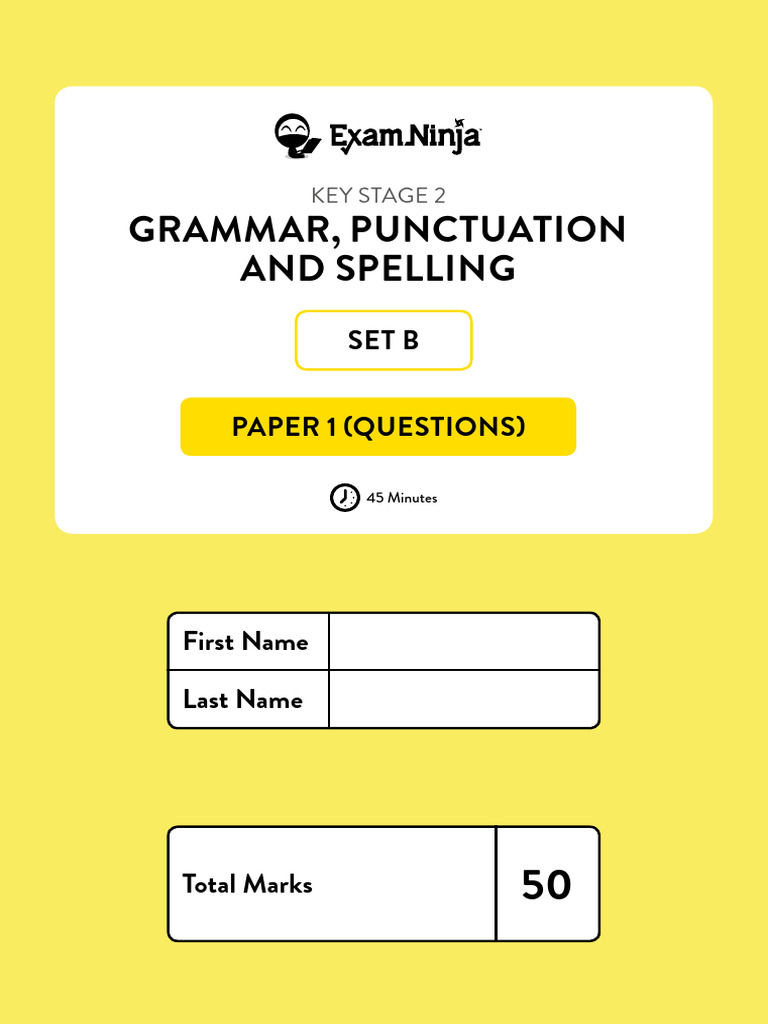 KS2 Grammar, Punctuation & Spelling Test | PDF | Sentence (Linguistics ...