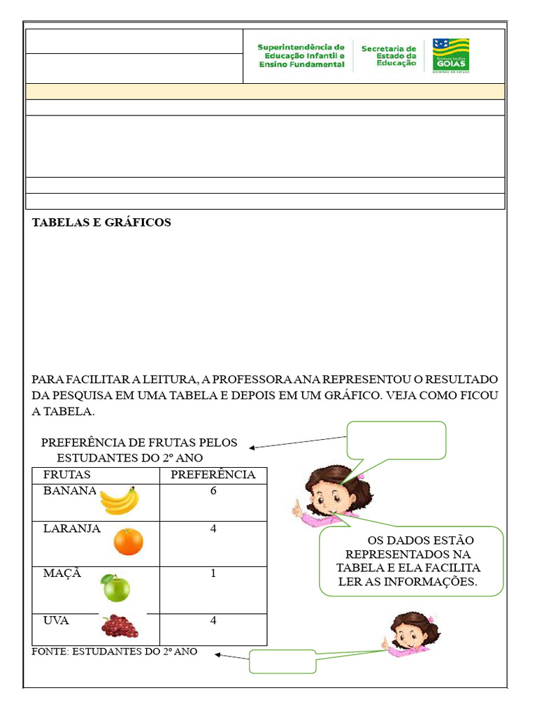 Atividades de Tabelas e Gráficos 2º Ano | PDF