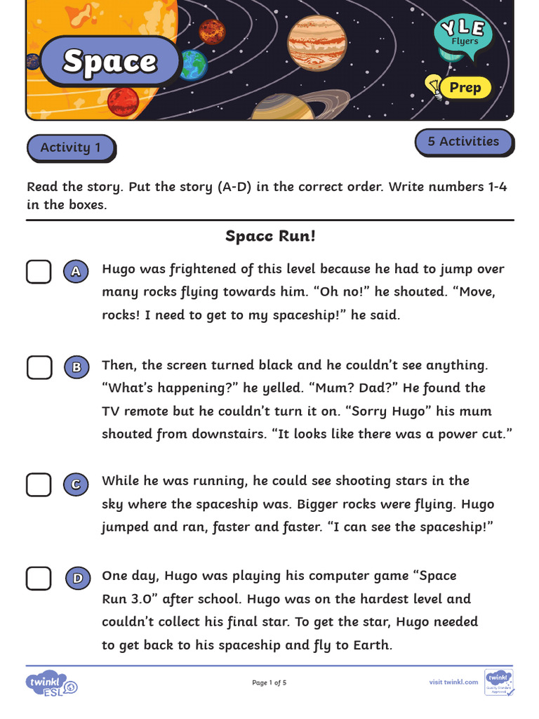 Hugo's Space Adventure Activities | PDF | Planets | Planets In Astrology