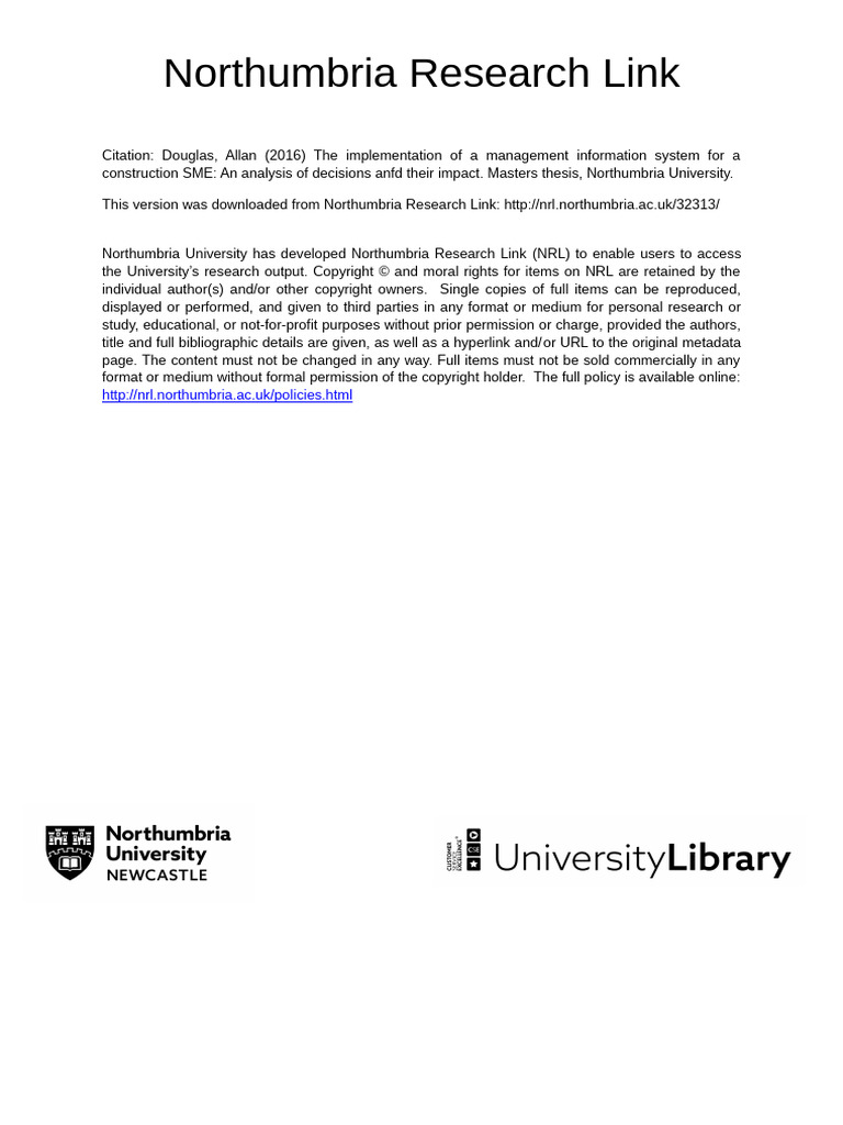 The Implementation of A Management Information System For A ...