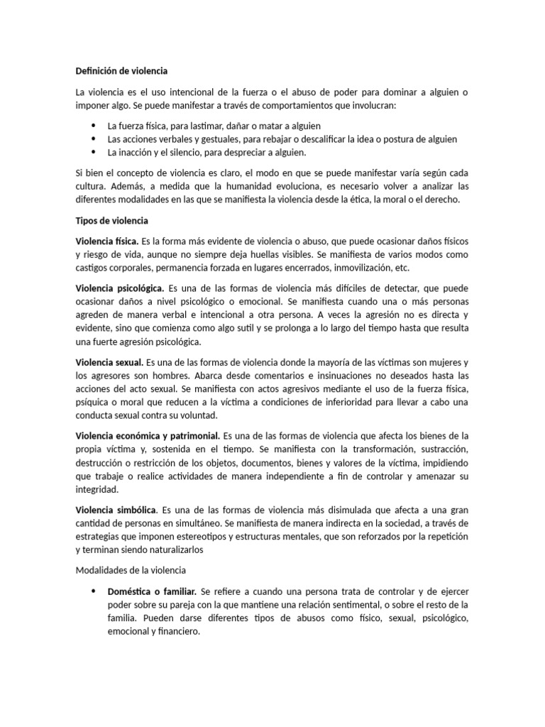 Tipos y causas de la violencia | PDF | Violencia | Agresión