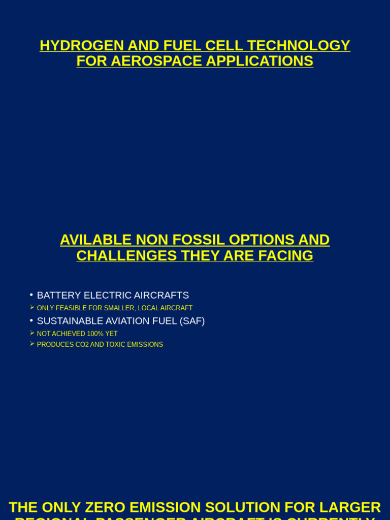 Hydrogen and Fuel Cell Technology For Aerospace Applications | PDF