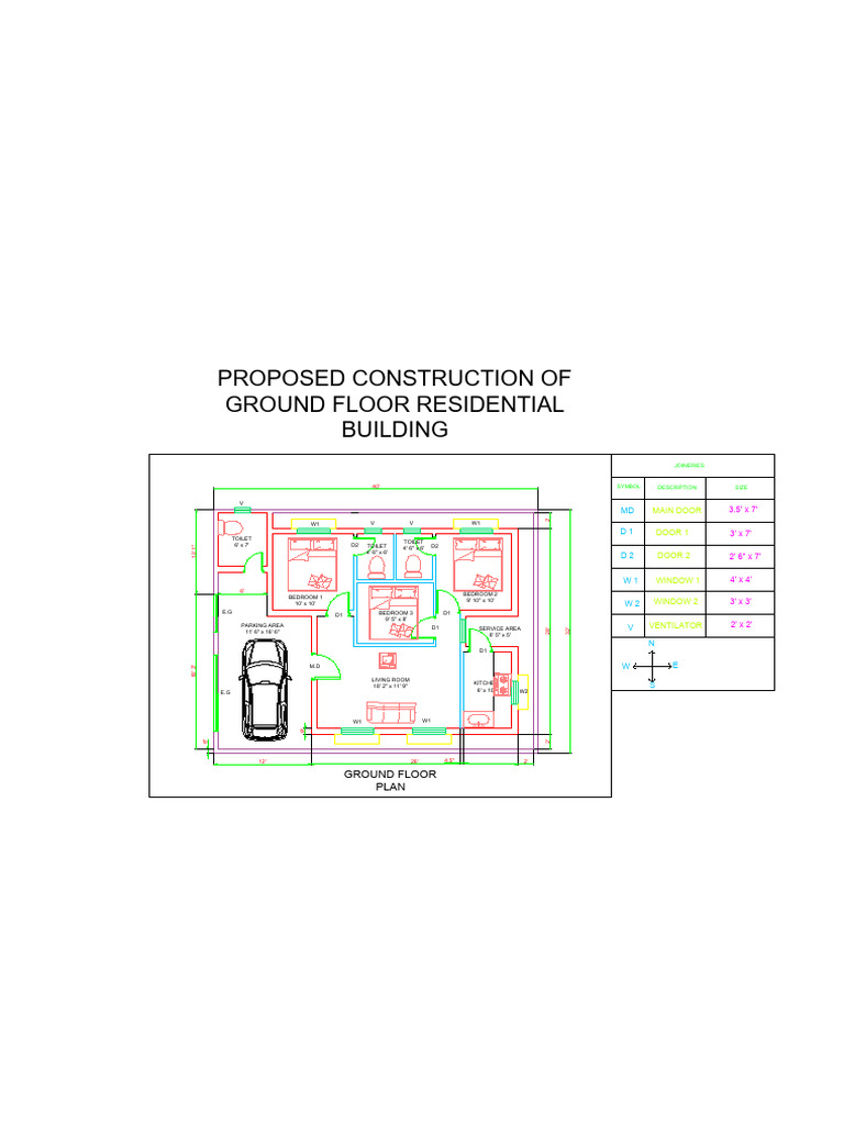 Ground Floor Residential Building Plan | PDF | Home | Room