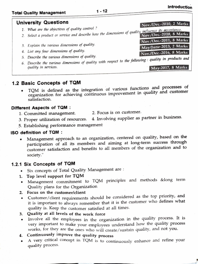 Total Quality Management Concepts Explained | PDF | Quality Management ...