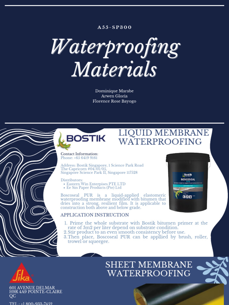 SP300 - Waterproofing Materials | PDF | Concrete | Building Engineering