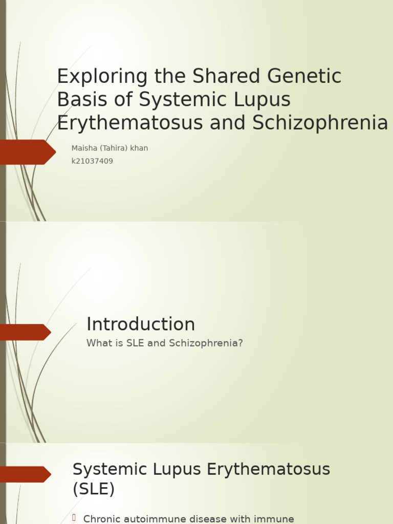 SLE and Schizophrenia | PDF | Schizophrenia | Complement System