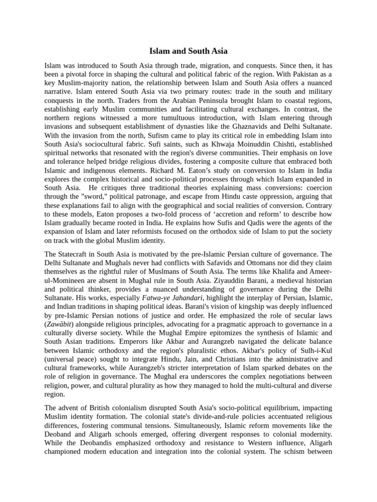 Islam and South Asia - Fawad | PDF | South Asia | Sufism