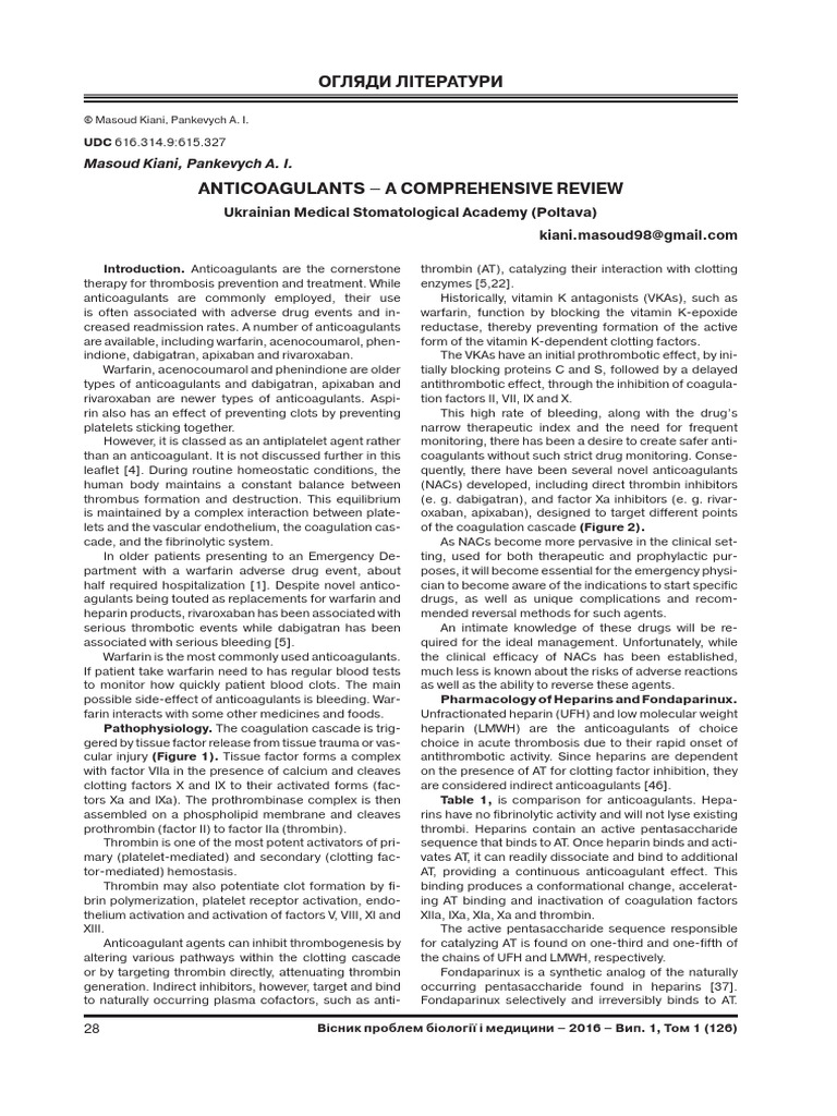 Anticoagulants | PDF | Coagulation | Thrombosis