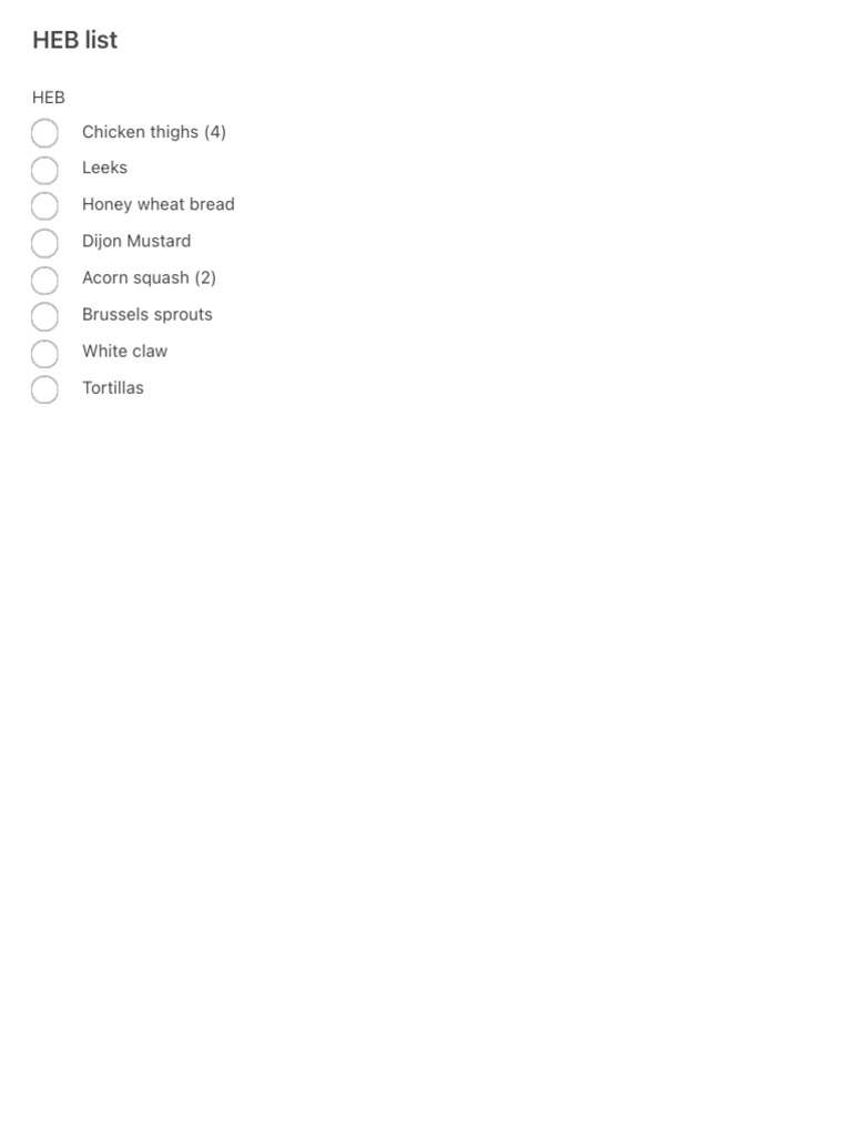 HEB List | PDF