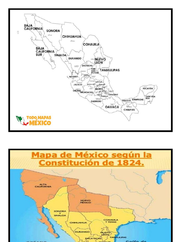 Mapa de Mexico Sin Color y de 1824 | PDF