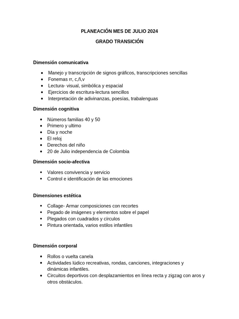 Planeación Educativa Julio 2024 | PDF