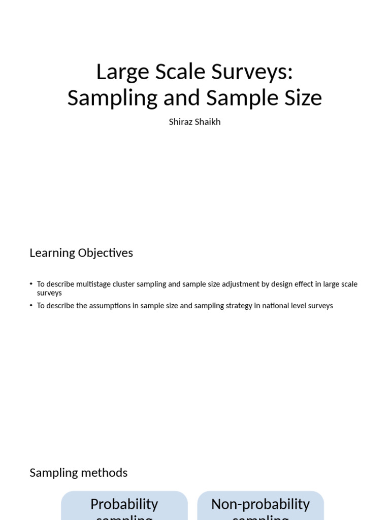 Large Scale Survey Sampling Methods | PDF | Sampling (Statistics ...