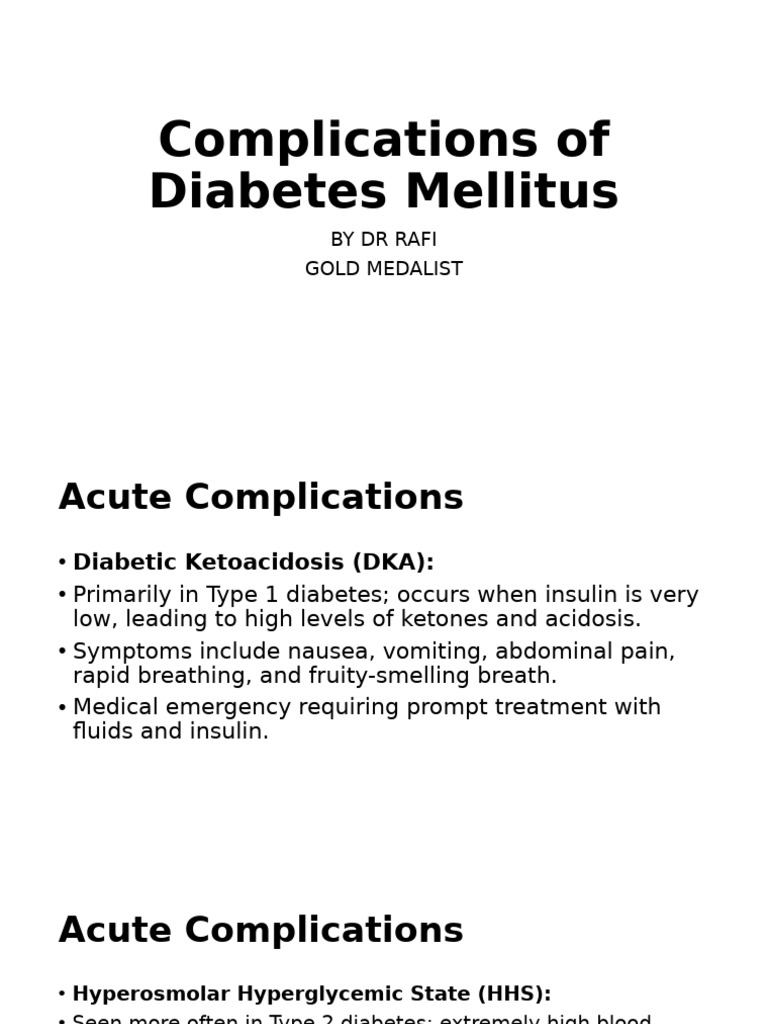 Diabetes Mellitus Complications Explained | PDF