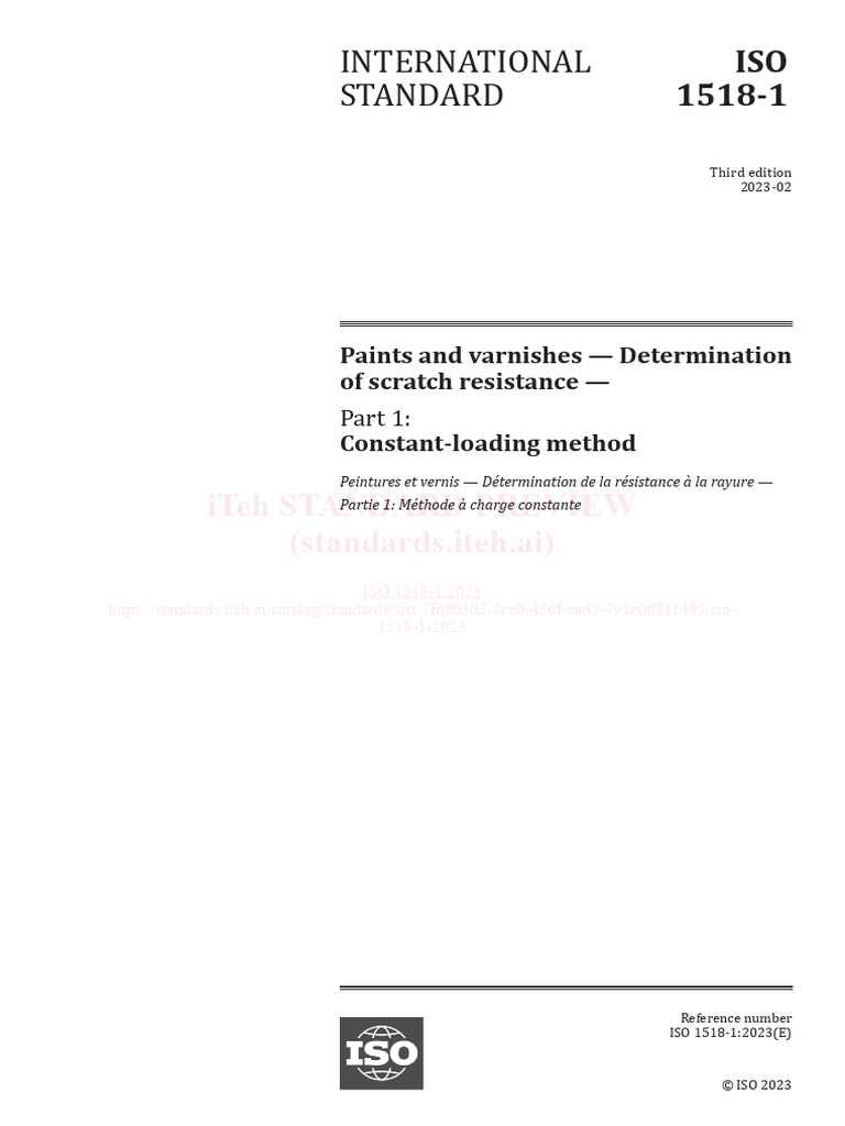 Iso 1518 1 2023 | PDF | International Organization For Standardization