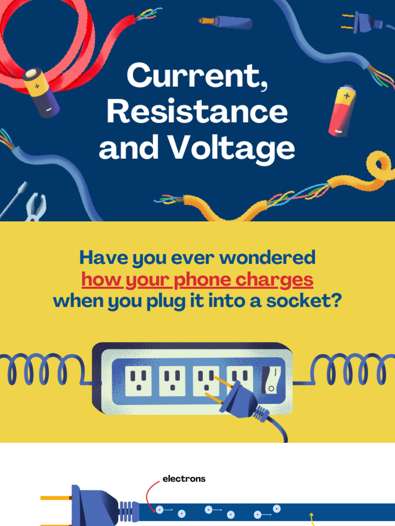 Current, Resistance, and Voltage Education Presentation in Dark Blue ...