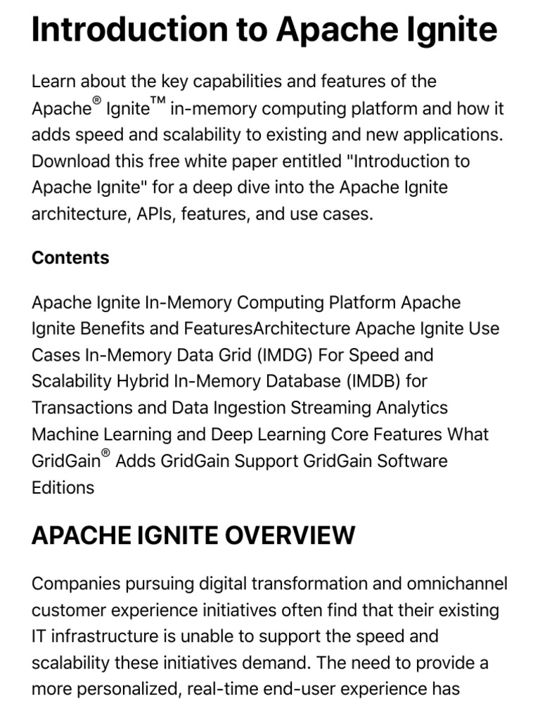Apache Ignite Introduction - GridGain Systems | PDF | Apache Hadoop ...