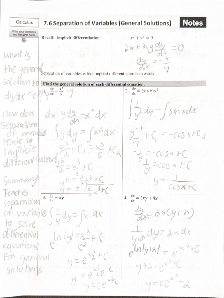 AP Calculus 7.6 | PDF
