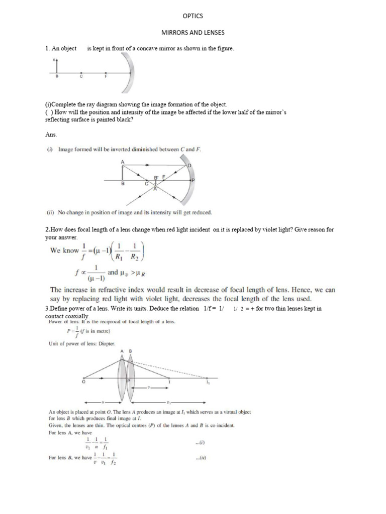 Optics: Mirrors, Lenses, and Wave Phenomena | PDF | Polarization (Waves ...