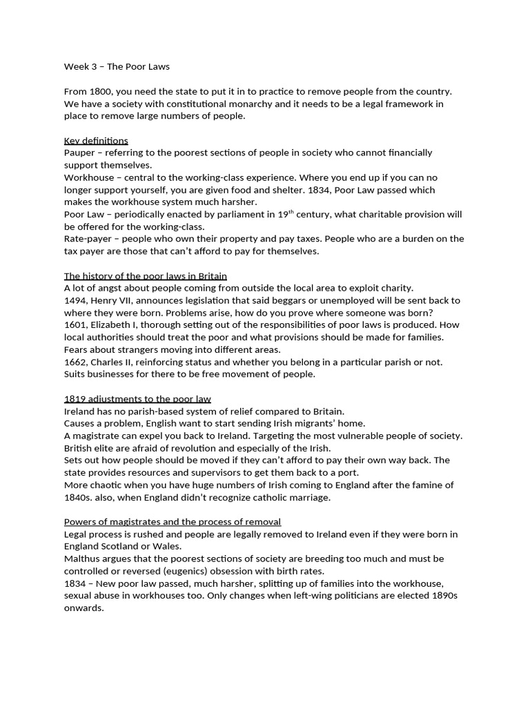 British Poor Laws And Irish Migration Pdf