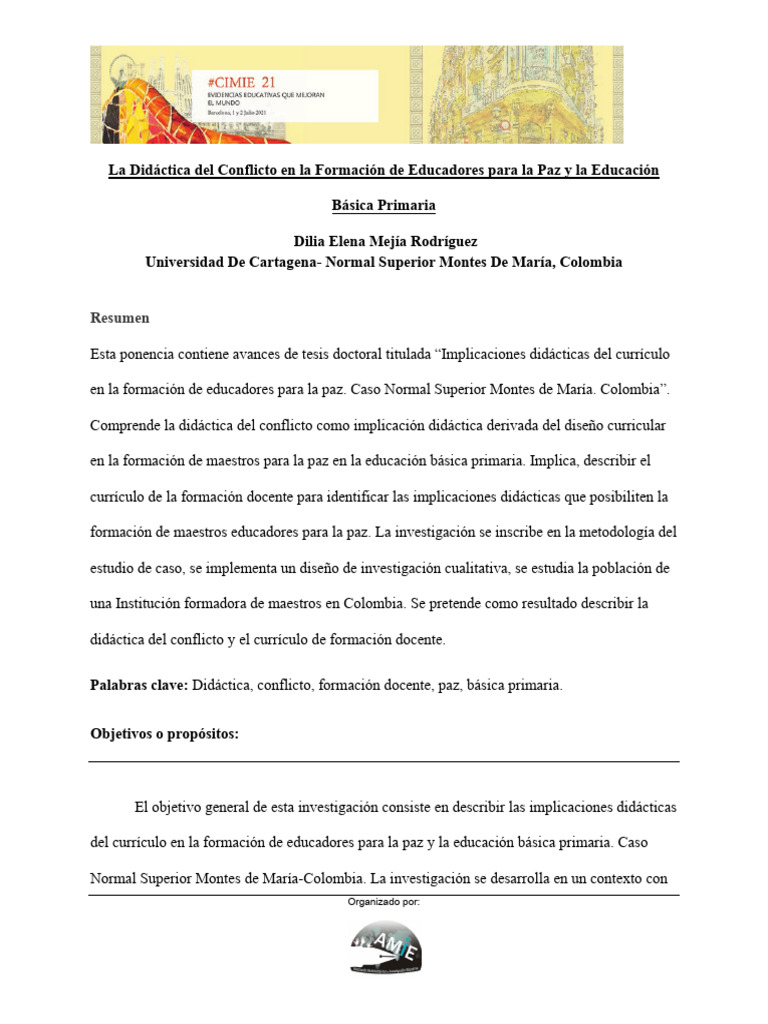 Didáctica del Conflicto en Educación para la Paz | PDF | Caso de ...