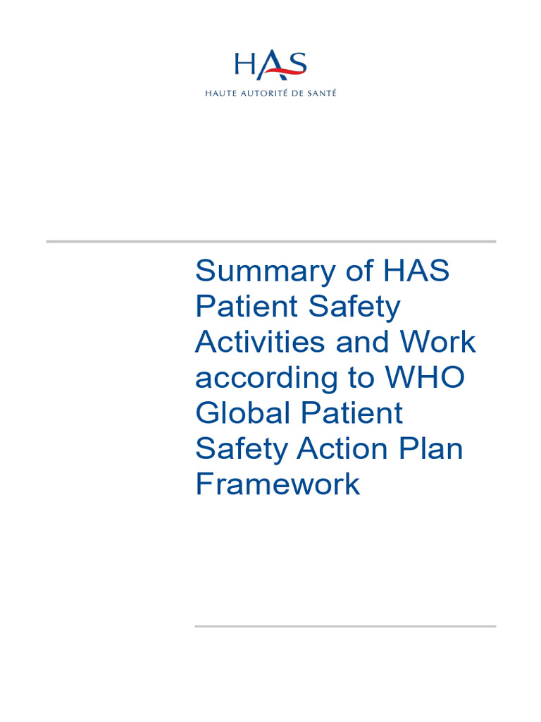 Global Patient Safety Action Plan | PDF | Patient Safety | Safety