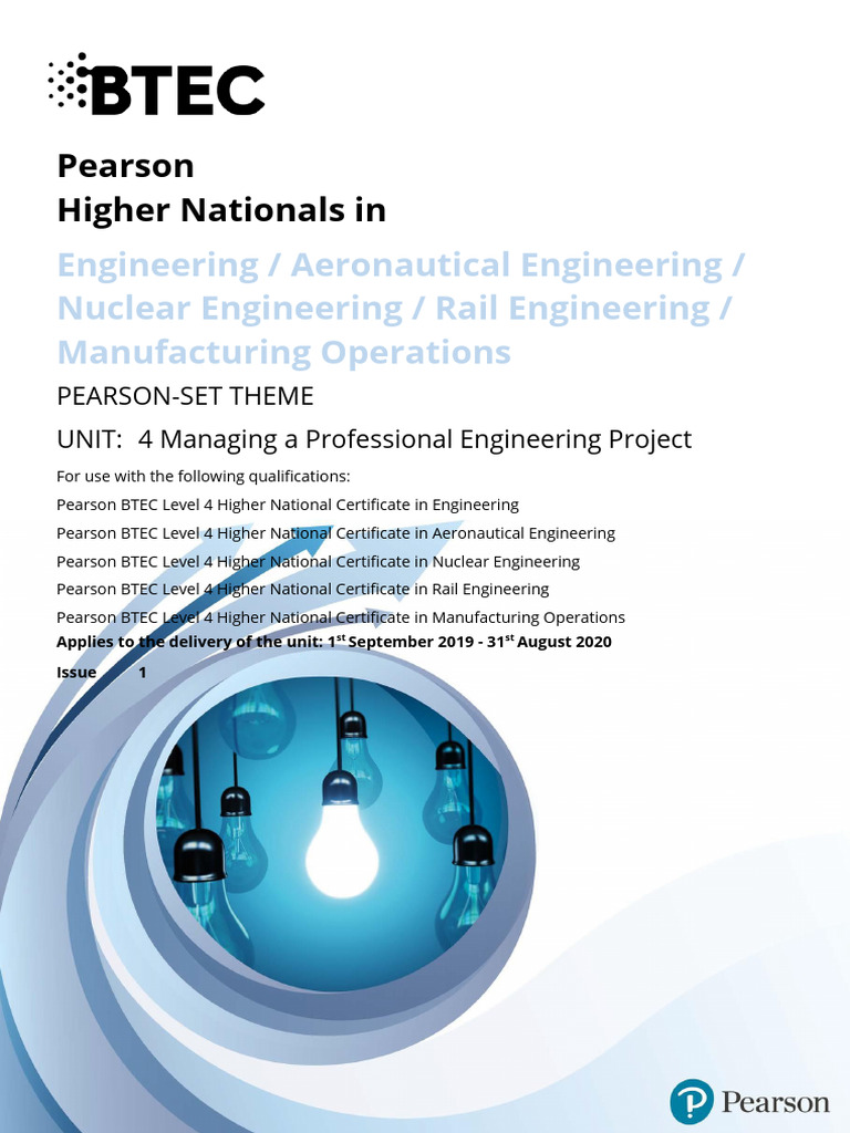 Btec HN Engineering Pearson Set l4 2019 2020 | PDF | Reliability ...